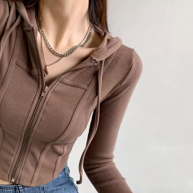 Cropped Zip Hoodie