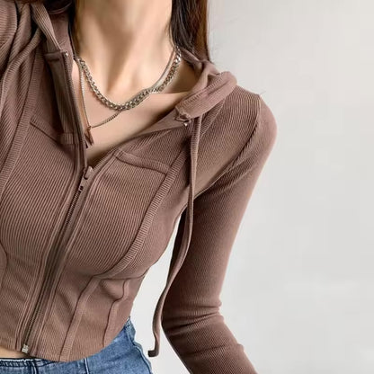 Cropped Zip Hoodie