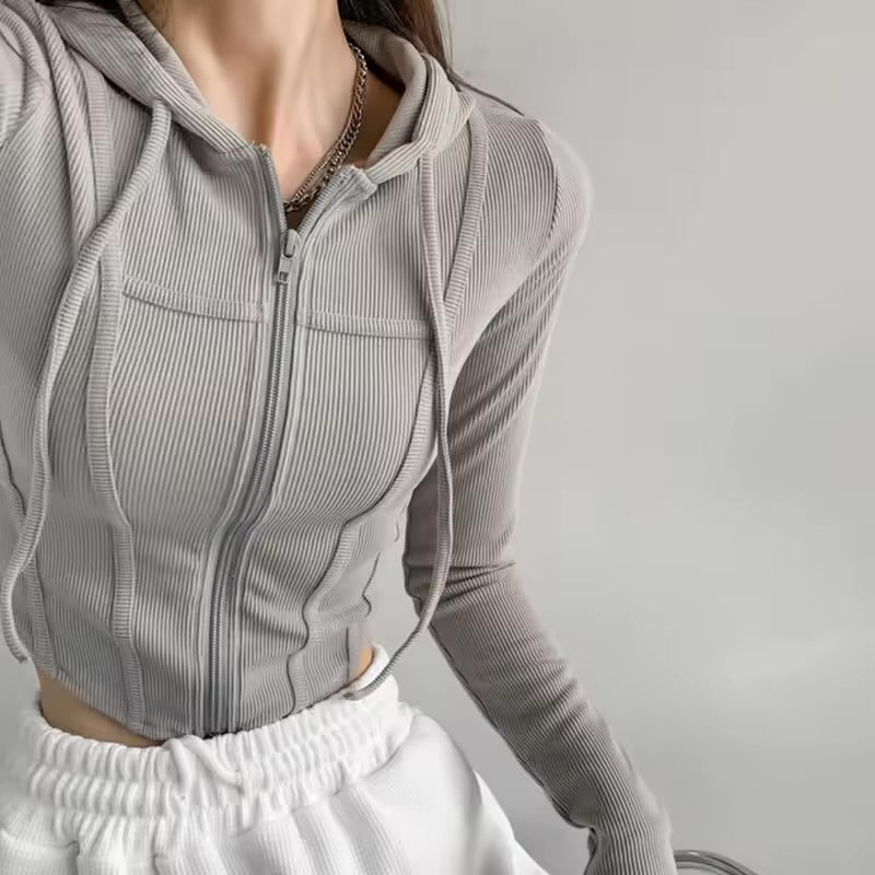Cropped Zip Hoodie