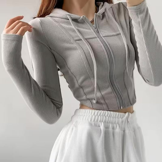 Cropped Zip Hoodie